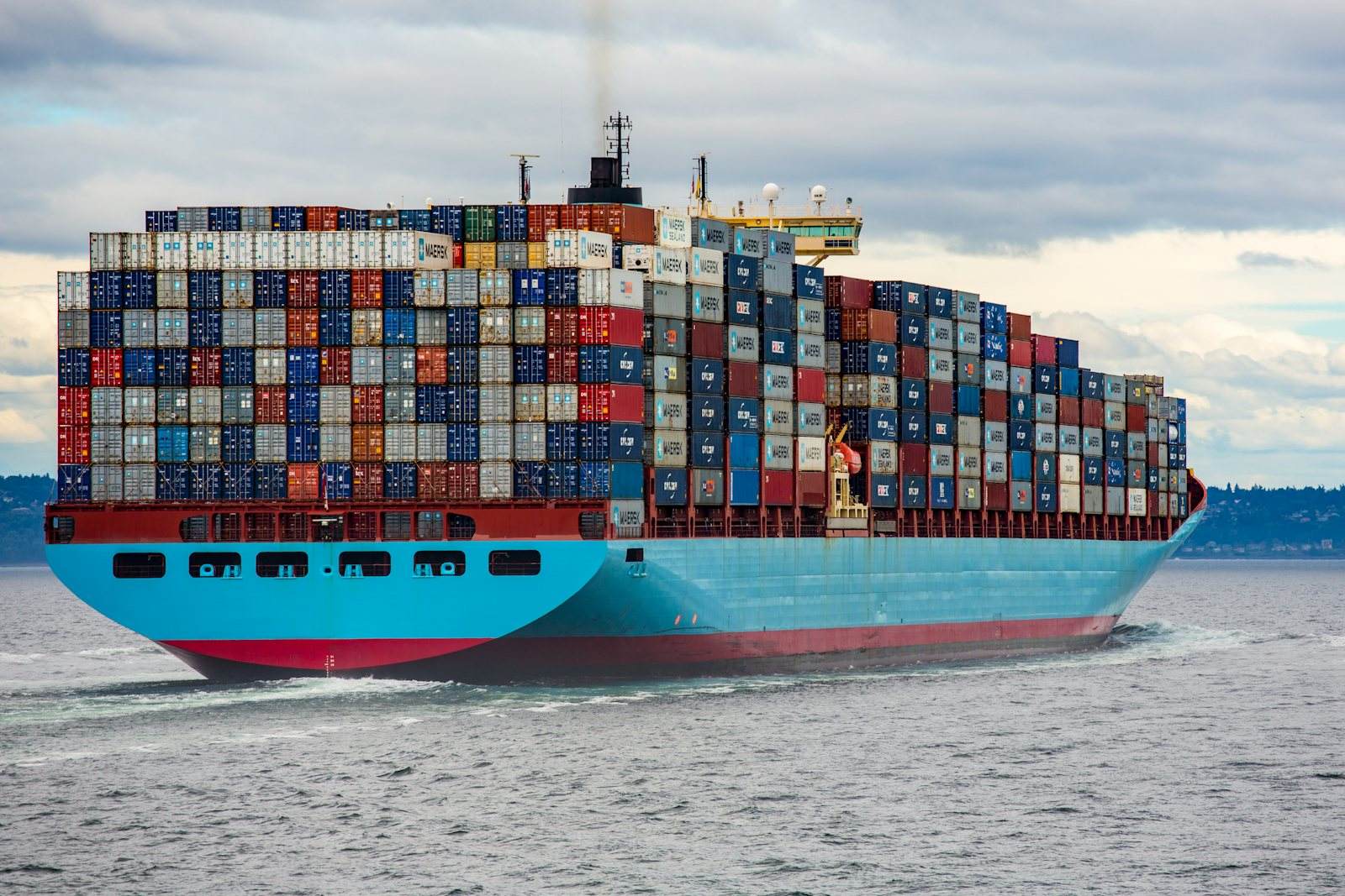Container ship carrying consolidated freight